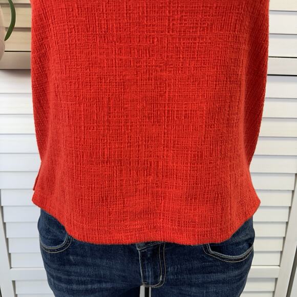 Madewell Texture & Thread Red-Orange Apron Tank Top Square Neck Spaghetti Size S - Picture 4 of 10